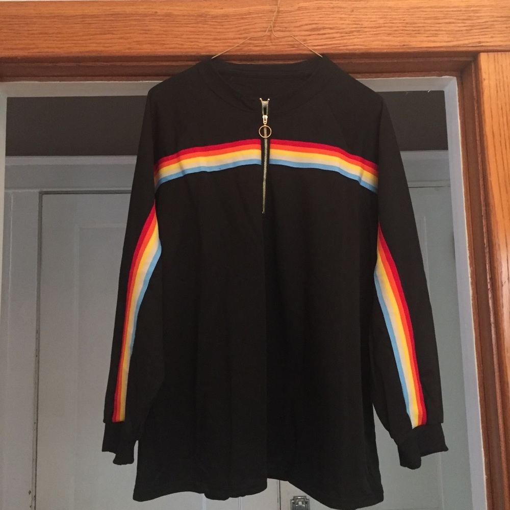 NWOT Rainbow-Striped Top